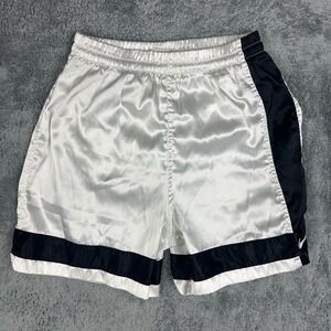 VINTAGE Nike Dazzle White Tag Mens M 90s America Satin Nylon Soccer Shorts White